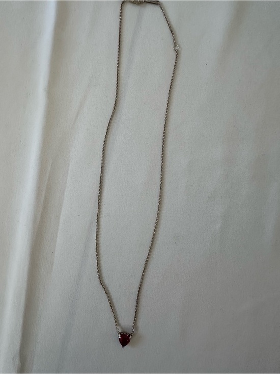 Pandora Jewelry - Pandora Silver Necklace with Red Heart Pendant